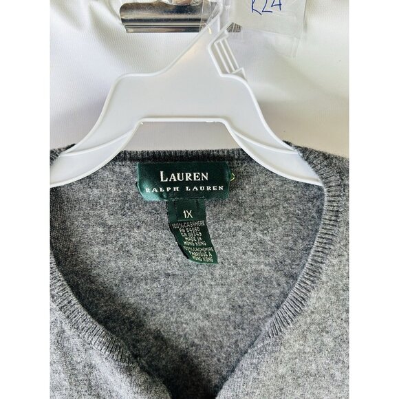 Lauren Ralph Lauren Soft Cashmere Cardigan Sweater Gray - Picture 5 of 7